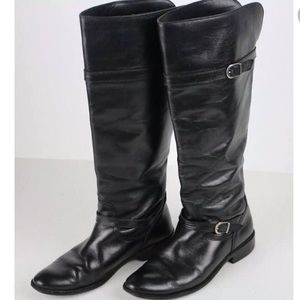 Black leather FRYE riding boots